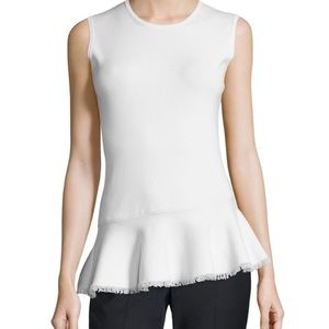 Theory Briselle Prosecco Asymmetrical Peplum Top